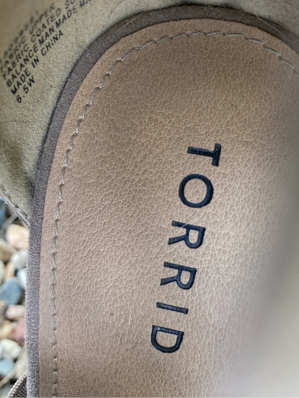 Torrid Size 6.5W natural taupe strappy ankle wrap platform wedge sandals